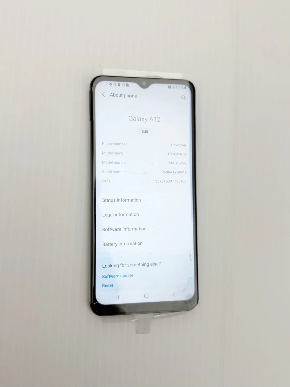 Samsung Galaxy A12 SM-A125U AT&T Locked 32GB Smartphone